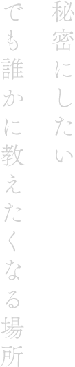 秘密にしたいでも誰かに教えたくなる場所